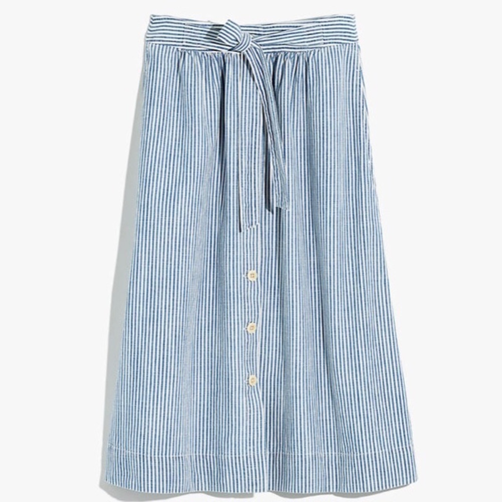 Madewell The Pallisade Midi Button Front Skirt
